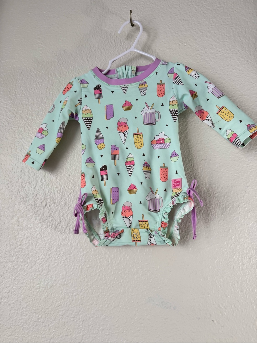 Ruffle Butts Ice Cream Print One-Piece Swimsuit Rash Guard